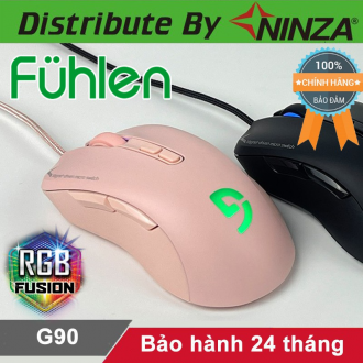 Chuột chuyên game Fuhlen G90 màu Hồng, Lò xo Bất Tử 80 triệu lần nhấn - Hàng Ninza phân phối
